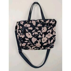 Kate Spade Jae Garden Vine Purse Bag Blue Pink Flowers Floral 12x10"